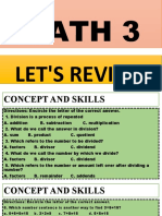 Math 3 - Multiplication and Division Review