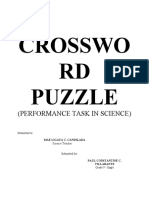 Crosswo RD Puzzle: (Performance Task in Science)
