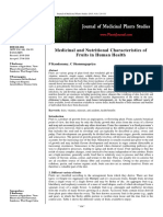 Medicinal and Nutritional Characteristics of Fruits in Human Health