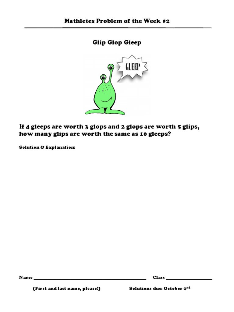 Mathletes Problem of The Week #2: Solution & Explanation | PDF ...