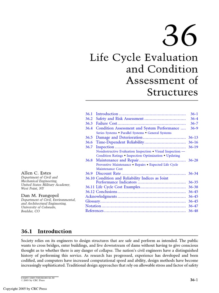 Life Cycle Evaluation and Condition Assessment of Structures | PDF ...
