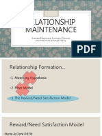 Relationship Maintenance: Evaluate Relationship Formation Theories Describe Social Exchange Theory
