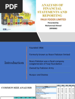 Analysis of Financial Statements and Reporting: Fauji Foods Limited