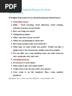 20 Essential English Phrases For Hotel Receptionists | PDF | Bathroom ...