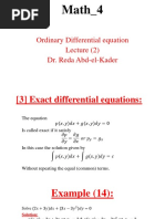 Ordinary Differential Equation - Lecutre 2 - D.reda