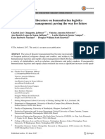 An Analysis of The Literature On Humanitarian Logistics and Supply Chain Management: Paving The Way For Future Studies