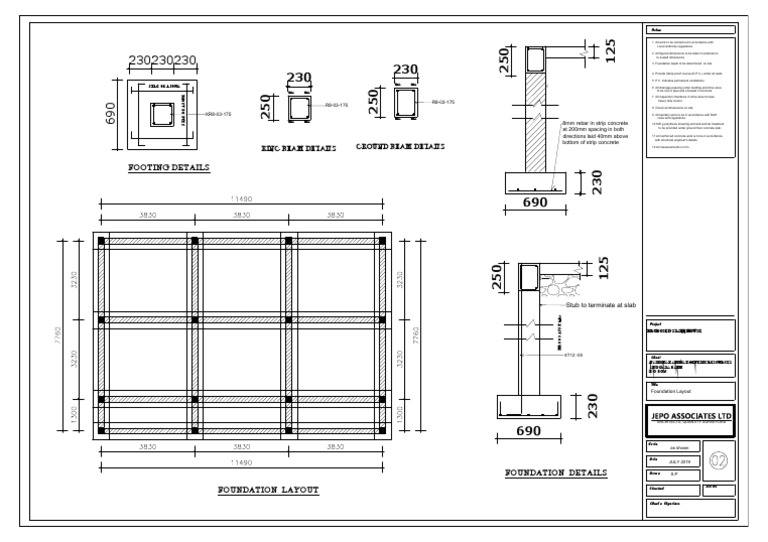 Foundation Layout for Proposed Staff House | PDF | Horticulture And ...
