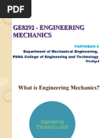 Ge8292 - Engineering Mechanics