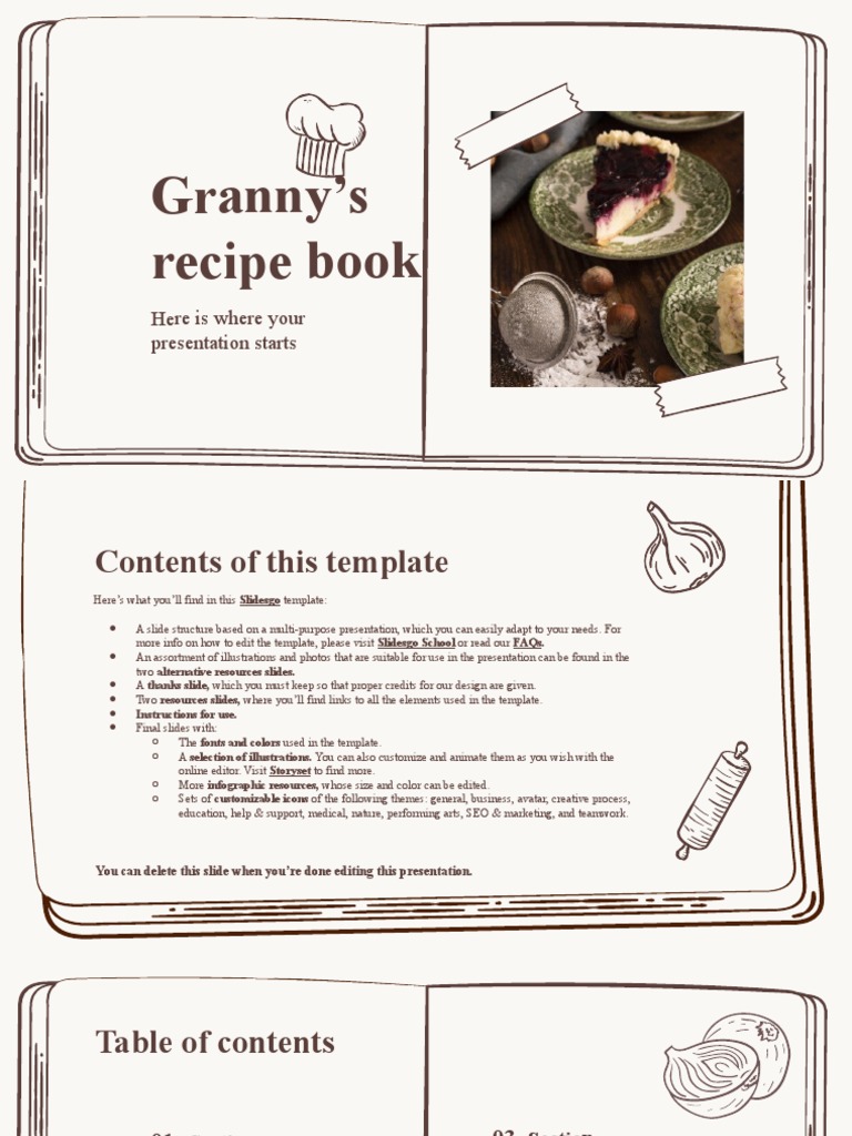 Granny S Recipe Book By Slidesgo Planets Solar System