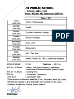 Schedule For Pre-Board-II (Class XI) Examination 2020-2021: Principal