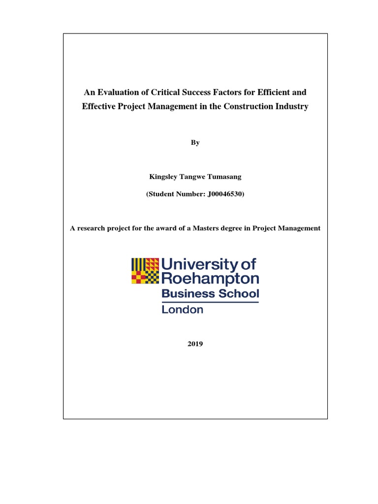Critical Success Factors in Construction | PDF | Project Management ...