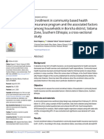 Enrollment in Community Based Health Insurance Program and The Associated Factors Among Households in Boricha District, Sidama Zone, Southern Ethiopia A Cross-Sectional Study