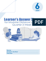 Learner's Answer Sheets: For Modular Distance Learning Quarter 3-Week 6