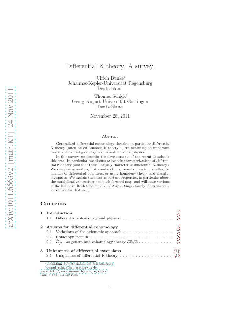 Differential KTheory PDF Differential Form Differential Geometry