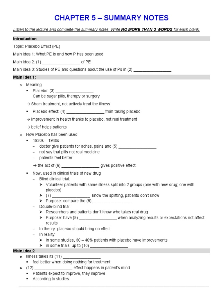 Chapter 5: Understanding Placebo Effect | PDF | Placebo | Health Research