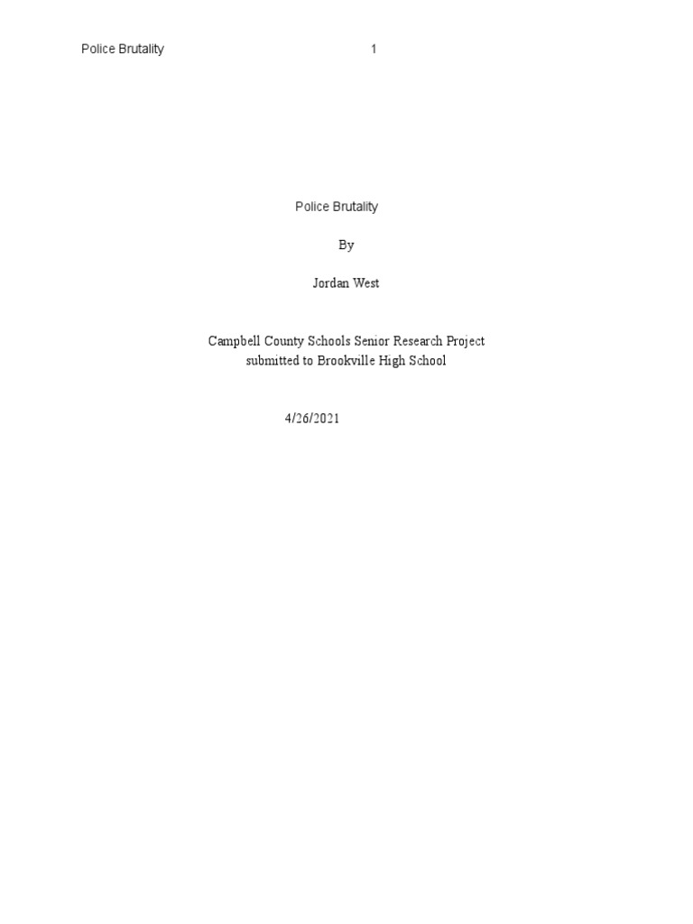 police brutality research paper pdf