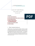 Lecture 26: Variable Selection: 36-401, Fall 2015, Section B 1 December 2015