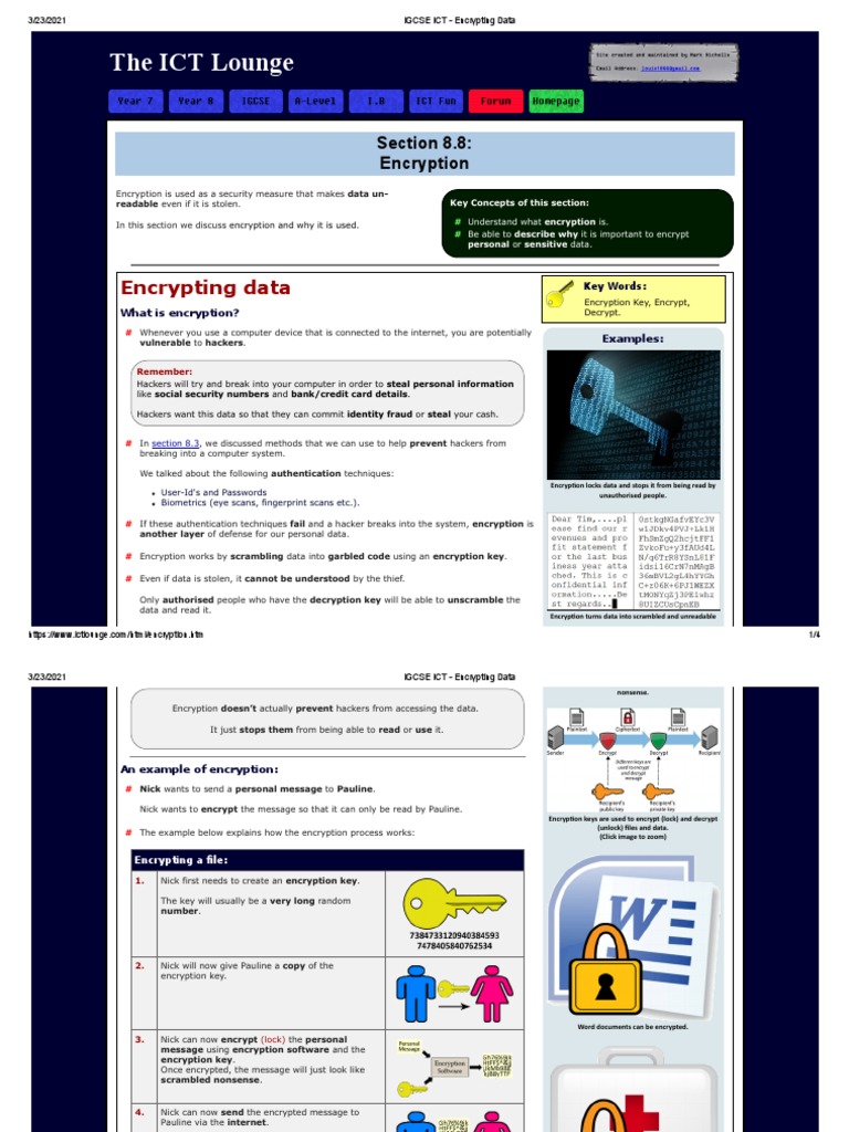 The ICT Lounge Encrypting Data Descargar gratis PDF Encryption