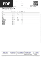 Department of Hematology: Blood C/E (Complete, CBC)