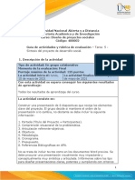 Guia de Actividades y Rúbrica de Evaluación - Tarea 5 - Síntesis Del Proyecto de Desarrollo Social.