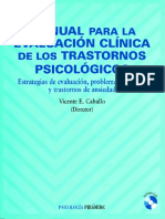 Manual para La Evaluación Clínica de Los Trastornos Psicológicos. Estratégias de Evaluación, Problemas Infantiles y Trastornos de Ansiedad