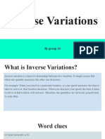 Inverse Variations: by Group 10