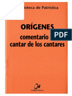 ORIGENES - El Comentario Al Cantar de Los Cantares