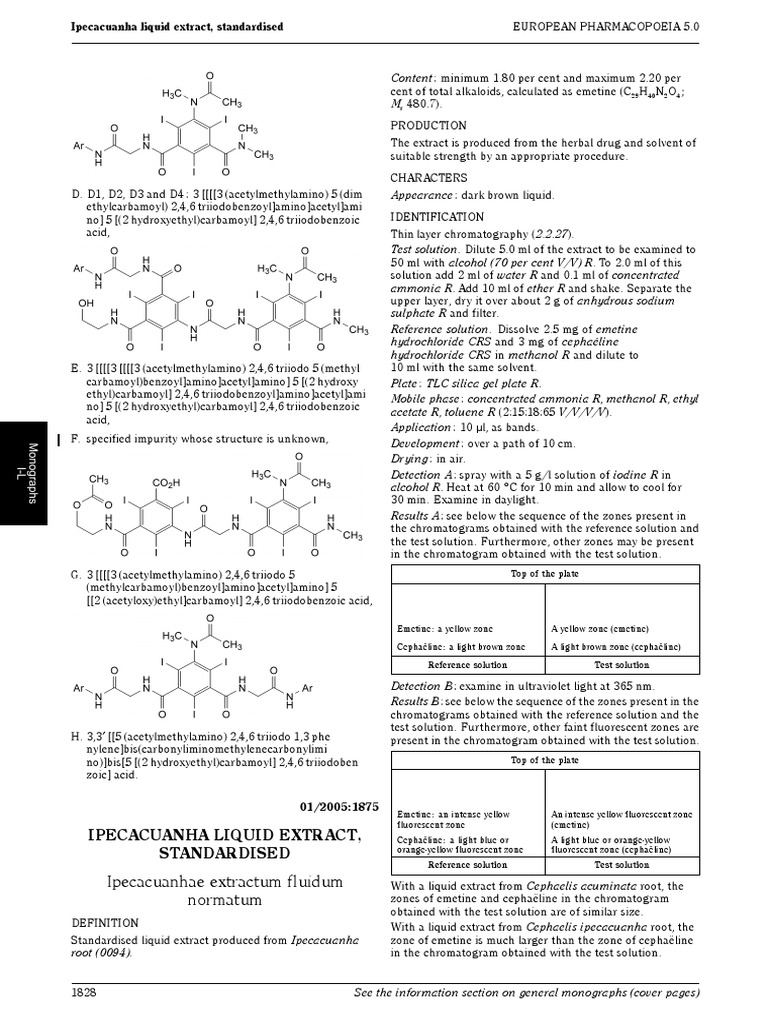 Ipecacuanha Liquid Extract, Standardised PDF Thin Layer