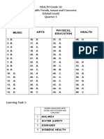 HEALTH Grade 10 Health Trends, Issues and Concerns (Global Level) Quarter 3 Diagnostic Test