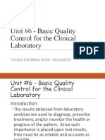 Unit #6 - Basic Quality Control For The Clinical Laboratory: Cecile Sanders, M.Ed., Mls (Ascp)