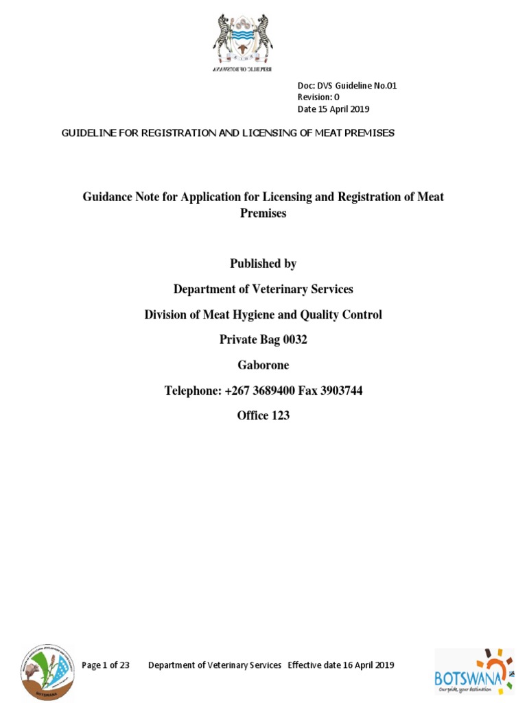 Meat Premises Licensing Guidelines | PDF | Animal Slaughter ...