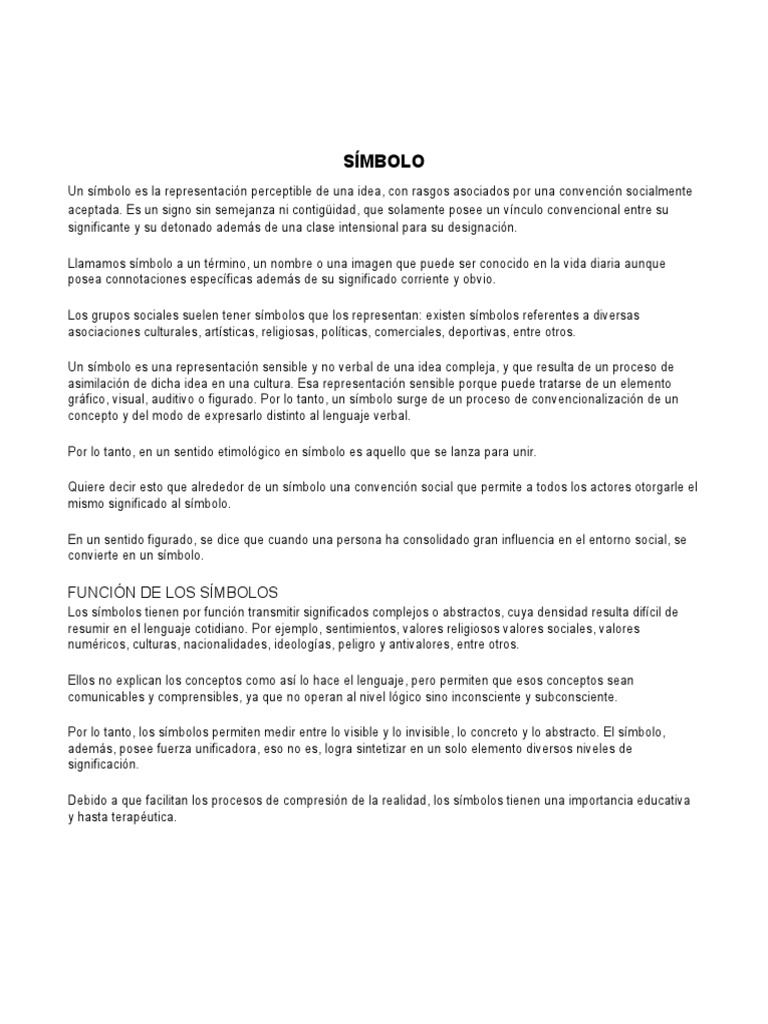 Significado y Función de los Símbolos | PDF | Los símbolos ...