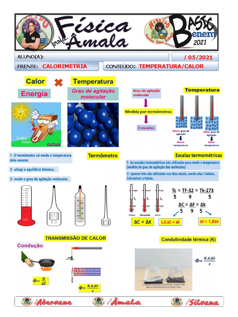 Atividades Adaptadas: Calor e Temperatura | PDF | Calor | Temperatura