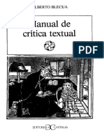 Alberto Blecua - Manual de Crítica Textual