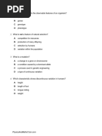 Variation & Selection (Multiple Choice) QP