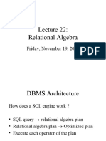 Relational Algebra: Friday, November 19, 2004