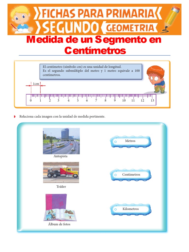 Centímetro Metro y Kilometro para Segundo de Primaria | PDF | Distancia ...