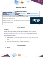 Worksheet Template Document