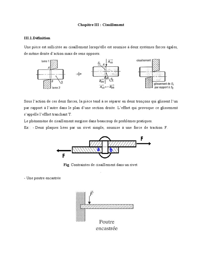 Chapitre 3Cisaillement PDF Contrainte de cisaillement Élasticité — free download