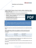 Cost Classification and Cost Behavior