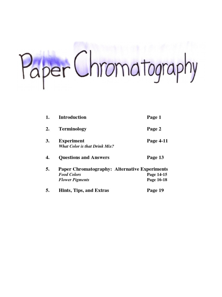 Terminology 3. Experiment Page 411 What Color Is That Drink Mix