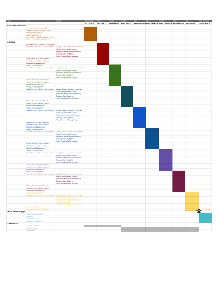 Gantt Chart MBT Spring 2021 | PDF | Communication | Business