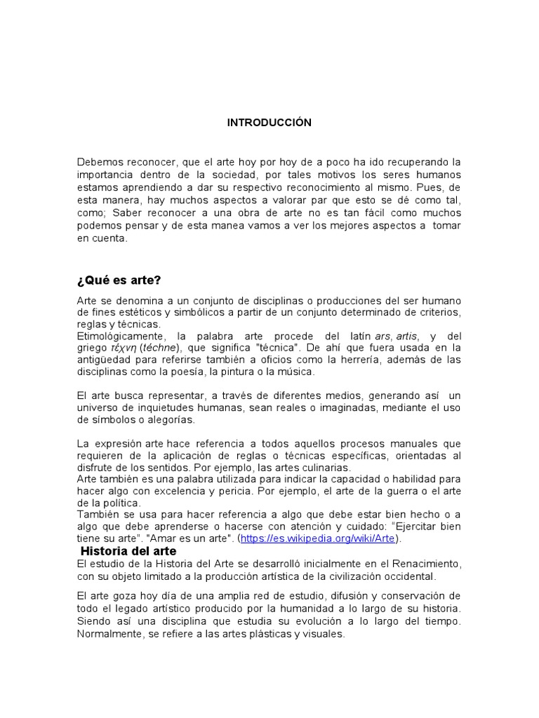 Ensayo Sobre Arte PDF Artes plásticas Estética