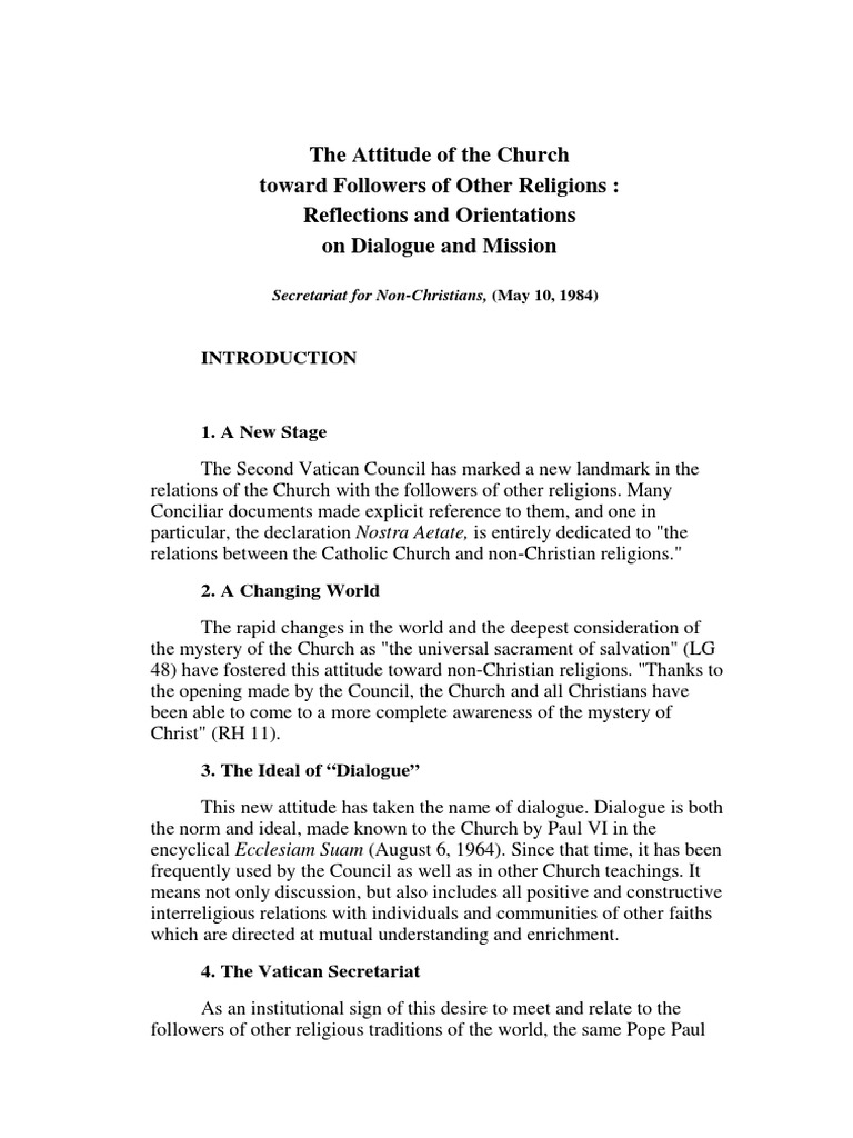 Dialogue Mission 1984 | PDF | Catholic Church | Christian Mission