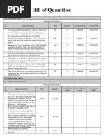 Bill of Quantities: 1 Provisional Sum