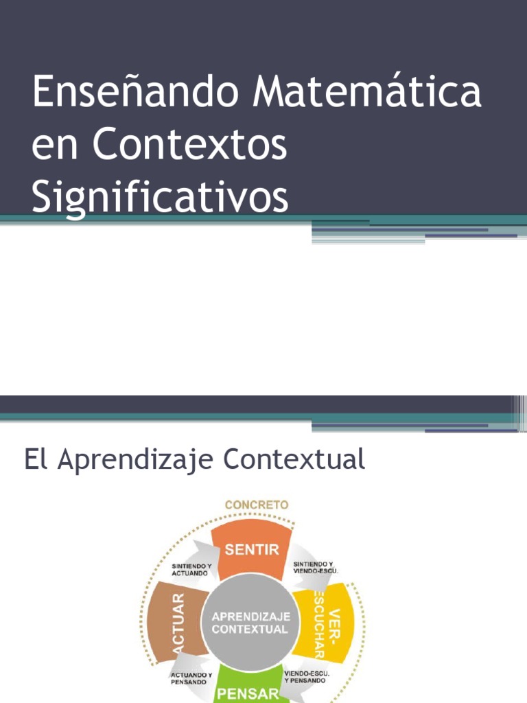 Aprendizaje Contextual en Matemáticas | PDF | Aprendizaje | Enseñanza ...