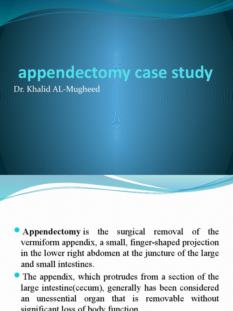 Appendectomy Case Study PDF Surgery Clinical Medicine