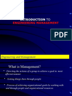 Introduction To: Engineering Management
