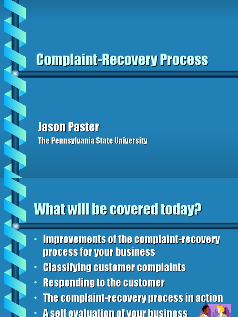 Complaint-Recovery Process2 | PDF | Benchmarking | Customer Satisfaction