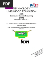 Technology Livelihood Education: (ICT) Computer System Servicing (CSS)